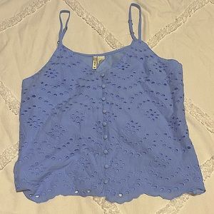 Japna • Periwinkle Blue Lace Eyelet Tank Top • M